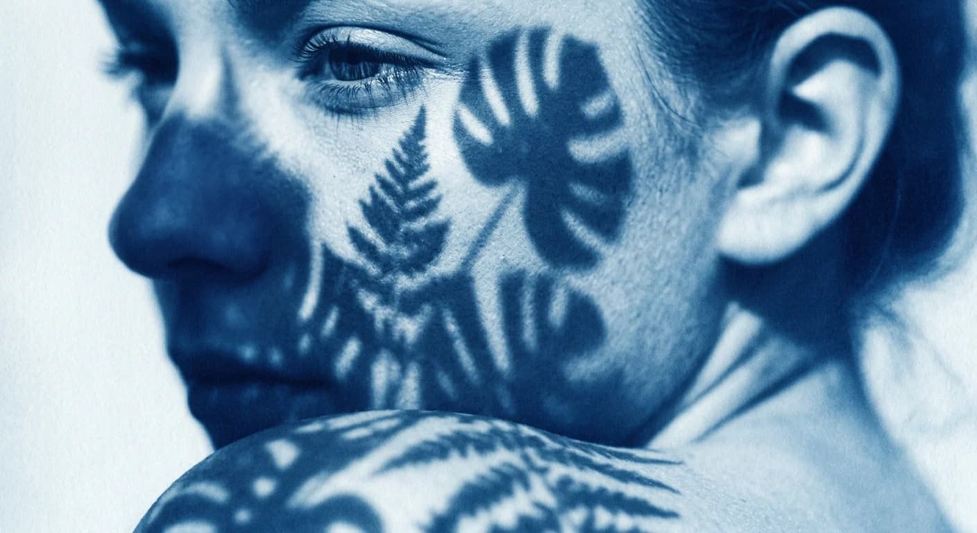 Artistic cyanotype portrait — personalized AI editing