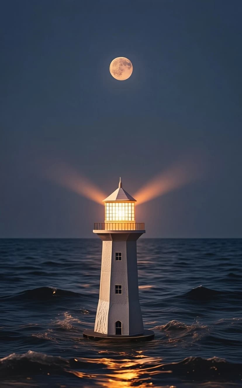 Minimalist book cover with lighthouse