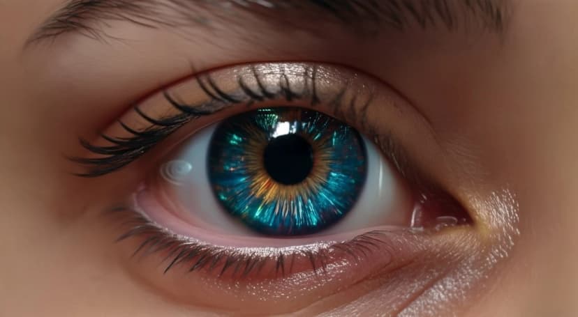 Futuristic eye with cyberpunk elements
