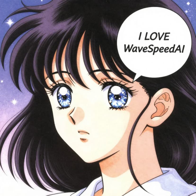 Retro shojo manga with text bubble